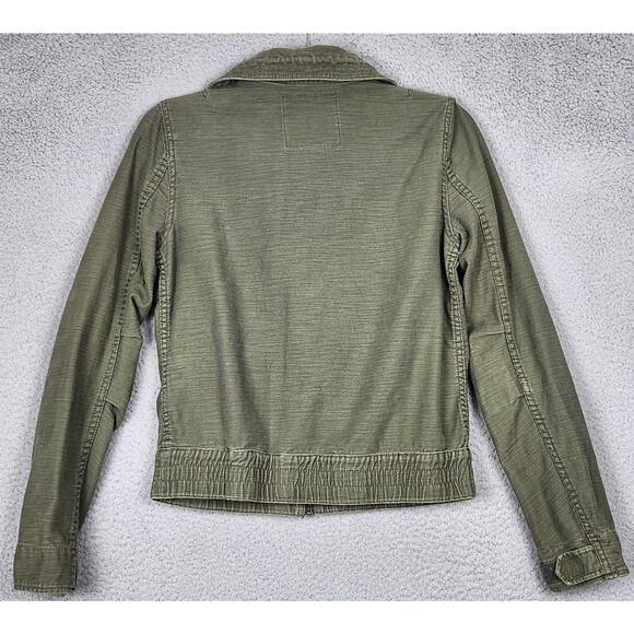 PINK VICTORIAS SECRET Jacket Womens Small Green Denim Military Collared Pockets - Picture 2 of 16
